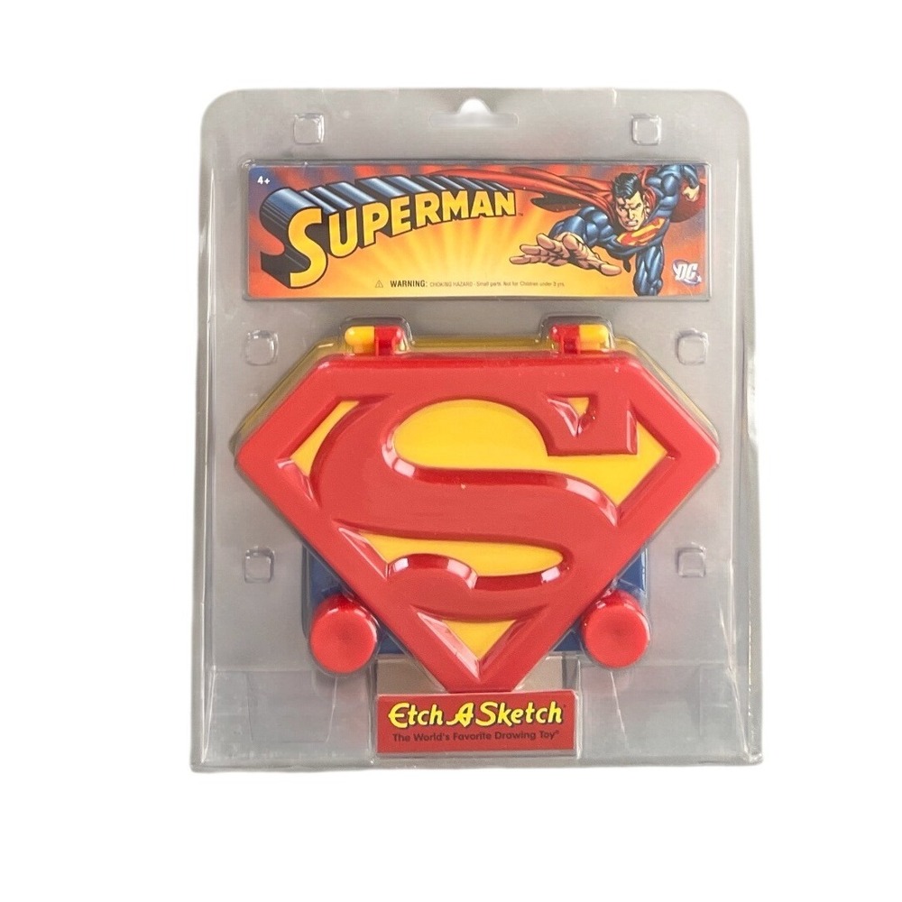 Superman Etch A Sketch DC Comics Shield Shape Pocket Drawing Toy 00306 NEW